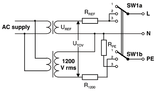 TT高壓系統TOV故障情況的示例測試電路